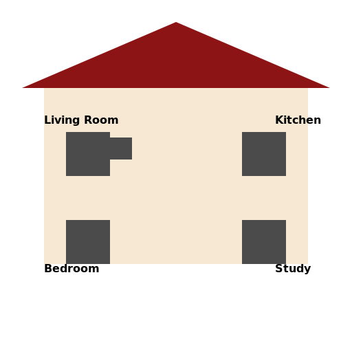 Manor House with Labeled Rooms - DrawGPT