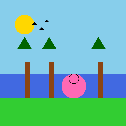 Engineer Woman in the Woods Next to a Lake - DrawGPT