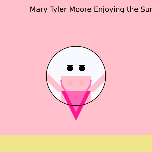 Mary Tyler Moore in Her Beach Attire - DrawGPT