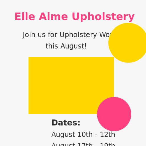 Elle Aime Upholstery Workshop Poster - DrawGPT