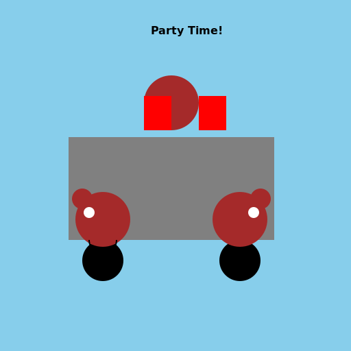 Kangaroo Party on the Golf Cart - DrawGPT