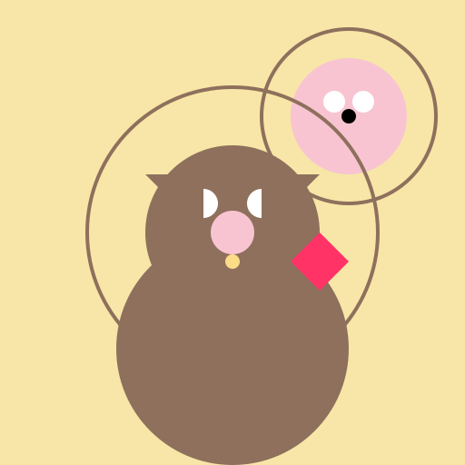 Dog Guarding Sleeping Cat with Bell and Rose - DrawGPT