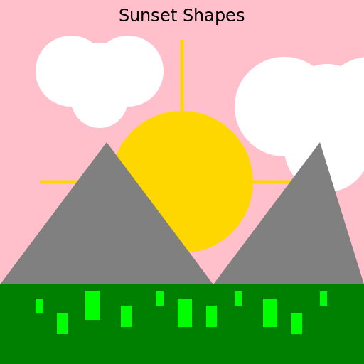 Sunset Shapes - DrawGPT
