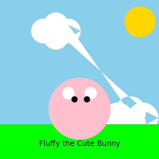 Peaceful Landscape with Fluffy the Cute Bunny - DrawGPT