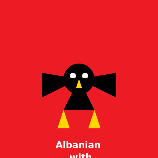 Albanian with 7-headed eagle - DrawGPT