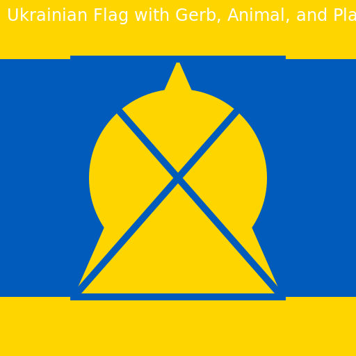 Ukrainian Flag with a Gerb, Animal, and Plant - DrawGPT