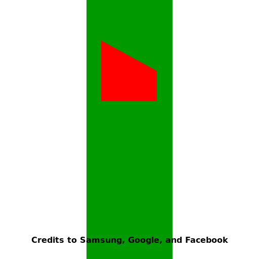 Welsh Flag with Vertical Dragon and Credits to Samsung, Google, and Facebook - DrawGPT