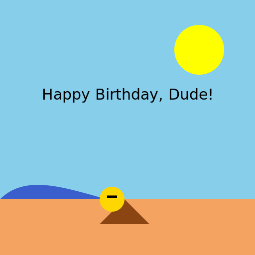 Surfer Dude Birthday Card - DrawGPT