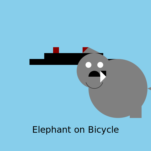 Elephant on Bicycle - DrawGPT