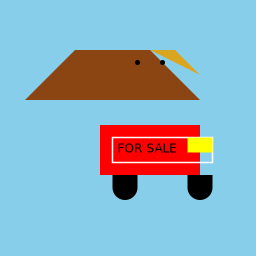 Pterodactyl Selling a Car - DrawGPT