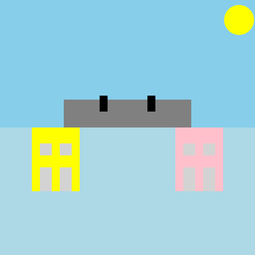 Bridge, Houses, People - DrawGPT