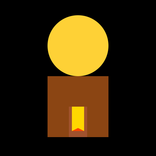 Little Hut with Open Door and Shining Moon - DrawGPT