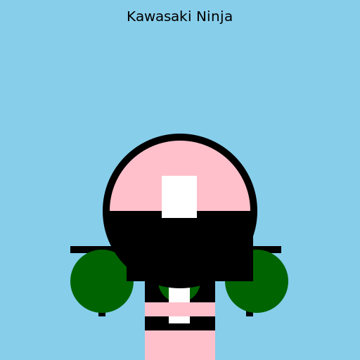 Girl with Kawasaki Ninja Bike - DrawGPT
