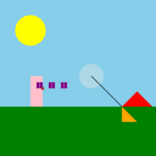 Kid Flying High, Mummy Drying Clothes - DrawGPT