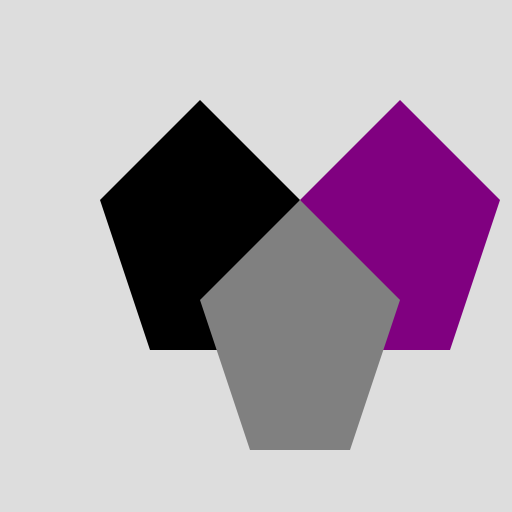 Pentagon Patterns in Black, Purple, and Grey - DrawGPT