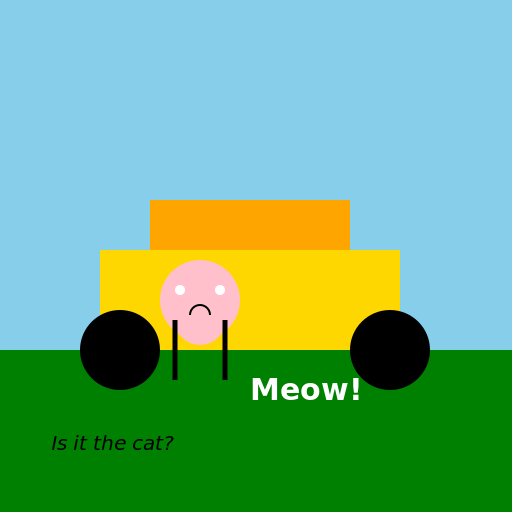 A Cat in a Car - DrawGPT