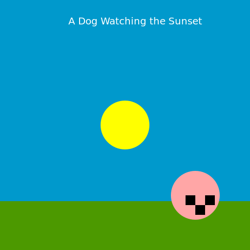 Dog Watching the Sunset - DrawGPT