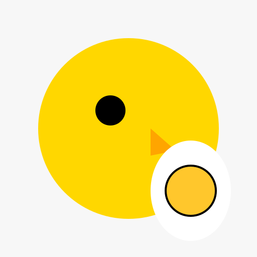 Poule qui mange un œuf Logo - DrawGPT