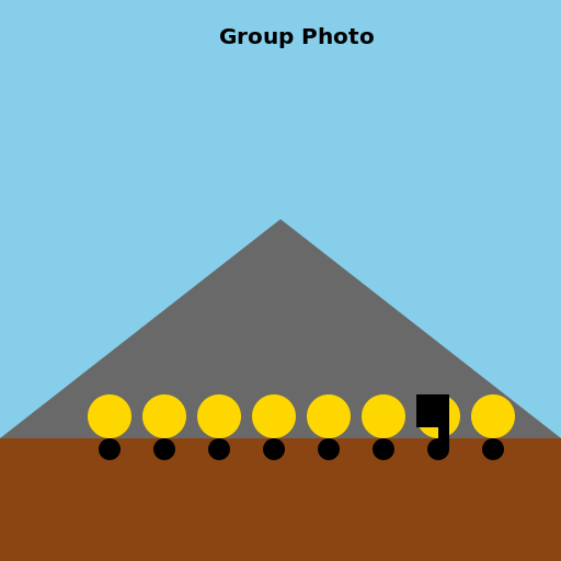 Eight Indian male teenagers taking a photo at the mountains - DrawGPT