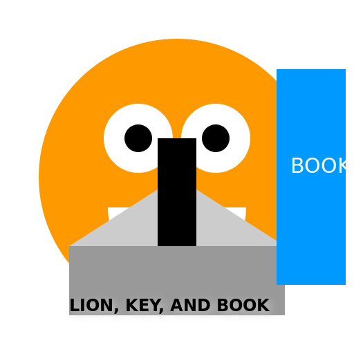 Lion, Key, and Book Company Logo - DrawGPT