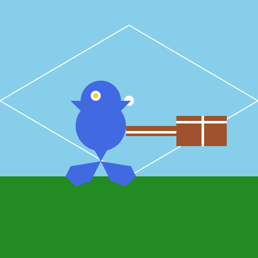 Muscular Bluejay playing baseball - DrawGPT