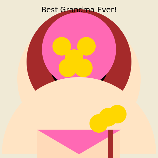 Happy Grandmother with Flowers - DrawGPT