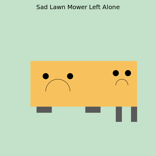 Sad Lawn Mower Left Alone - DrawGPT