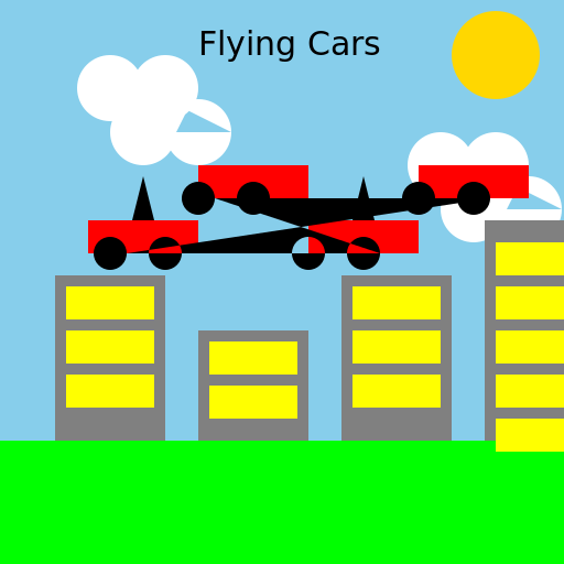 The Modern World with Flying Cars - DrawGPT