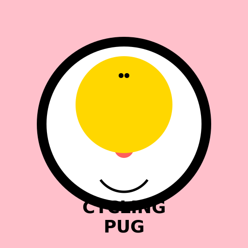 Cycling Pug Logo - DrawGPT