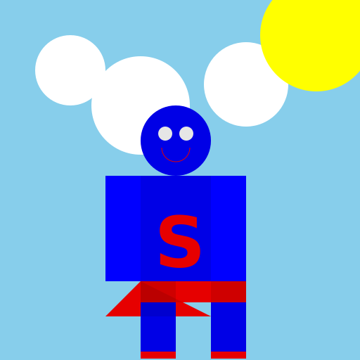 Superman Flying through the Sky - DrawGPT