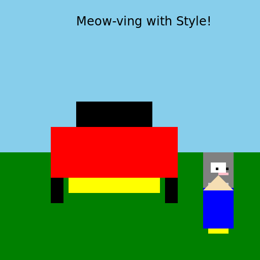 Cat Driving a Tractor - DrawGPT