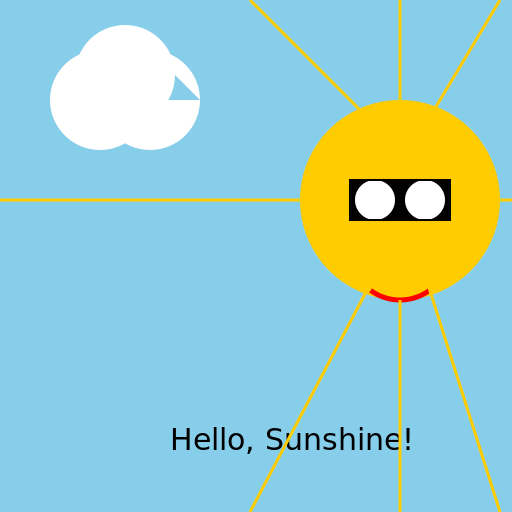 BEHIND CLOUDS THERE IS SUN WITH SUNGLASSES. LIKE CHILDREN - DrawGPT