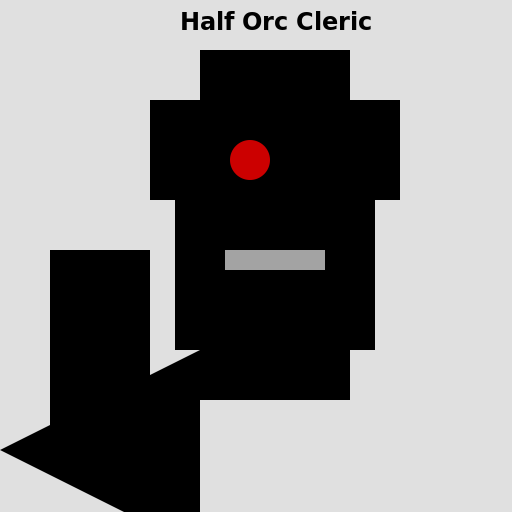 Half Orc Cleric in Black Full Plate Armor and Sinister Black Battle Axe - DrawGPT