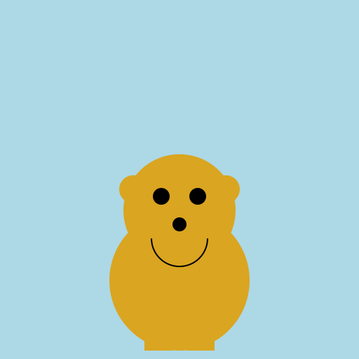 Cartoon Golden Doodle Sitting Upright - DrawGPT