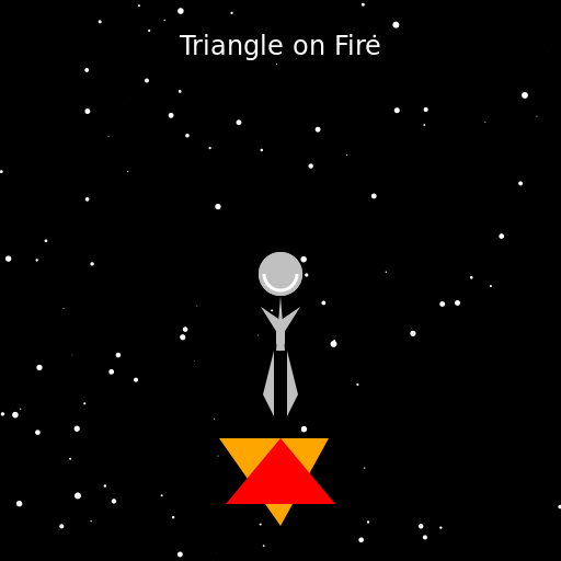 Flaming Triangle in Space - DrawGPT
