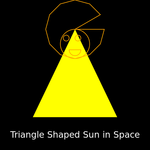 Triangle Shaped Sun in Space - DrawGPT