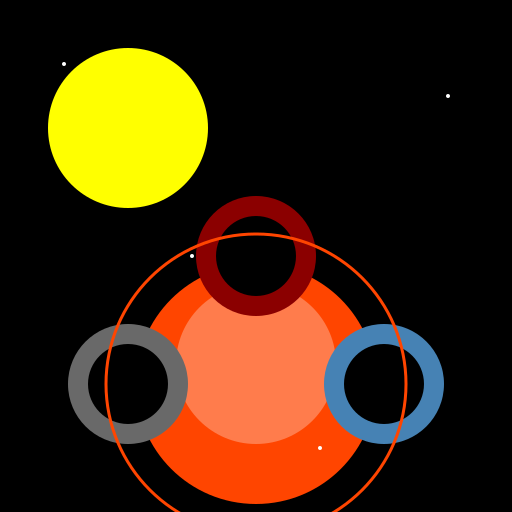 The Creation Trio in a hot spring at midnight - DrawGPT