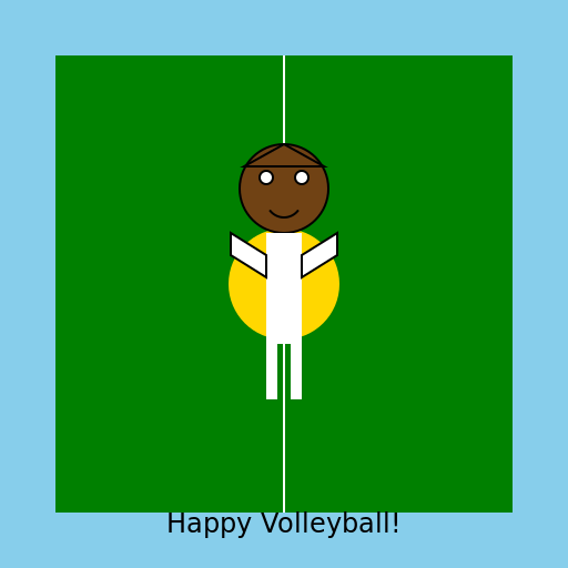 Happy Volleyball Girl - DrawGPT