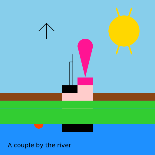 A Couple by the River - DrawGPT
