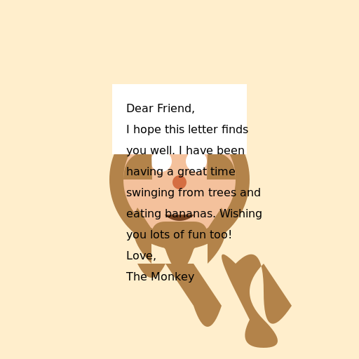 Monkey Writing Letter - DrawGPT