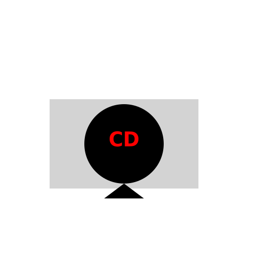 CD Package with a CD falling out - DrawGPT