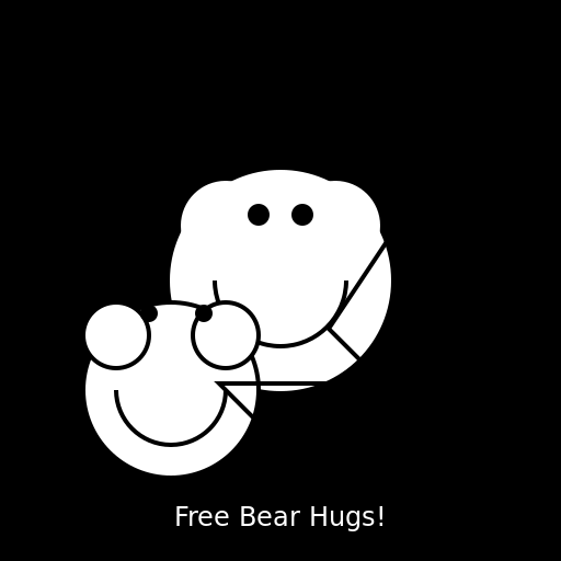 Two Polar Bears Hugging Under Ursa Major - DrawGPT