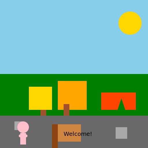 Small Village on the Forest's Edge - DrawGPT