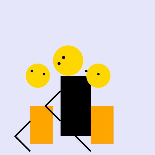 Father and Two Children Working Together - DrawGPT