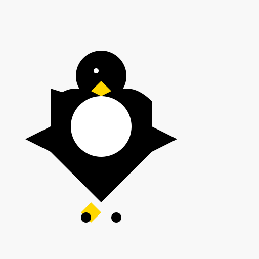 Silhouette of a Penguin in Abstract Side-On - DrawGPT