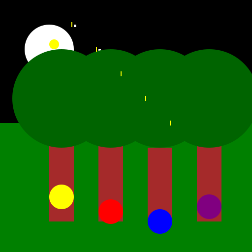 Colorful Dark Forest with Pokémon - DrawGPT