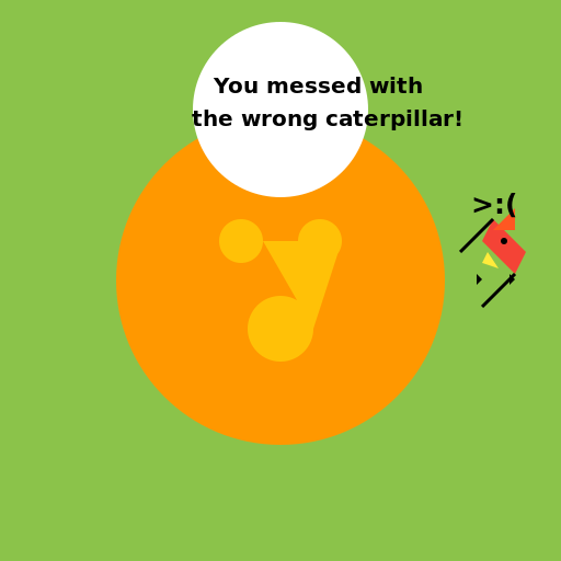 Giant Caterpillar Taking Revenge on Tiny Red Bird - DrawGPT