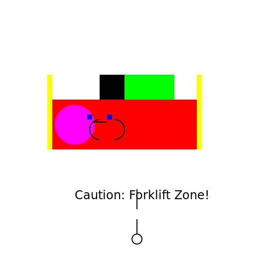 Forklift with Warning Zones - DrawGPT