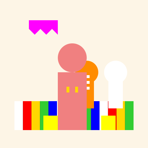 Colorful Piano Studio with Music-Loving Puppets and a Human Woman - DrawGPT