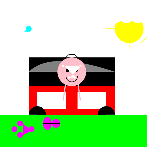 Beautiful Curvy Girl Sitting on a Car Bonnet - DrawGPT